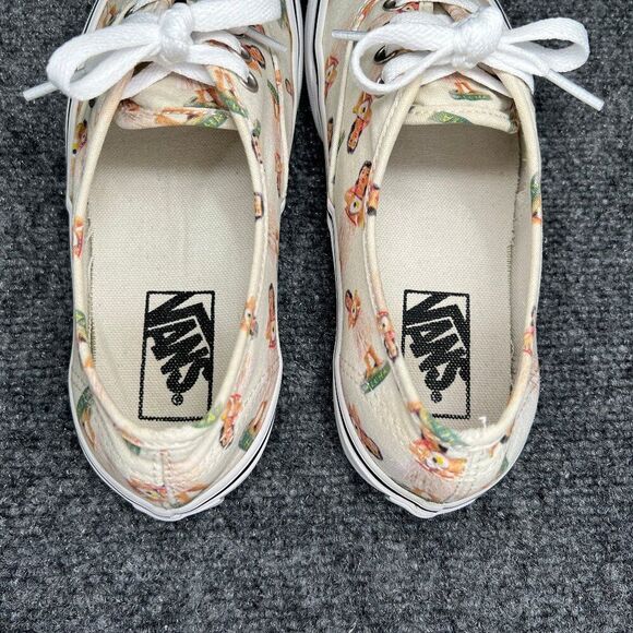 Vans‎ Sneakers Women's 7 Cream Aloha Hula Girls Low Lace Up Athletic Skate Shoes - Picture 10 of 13